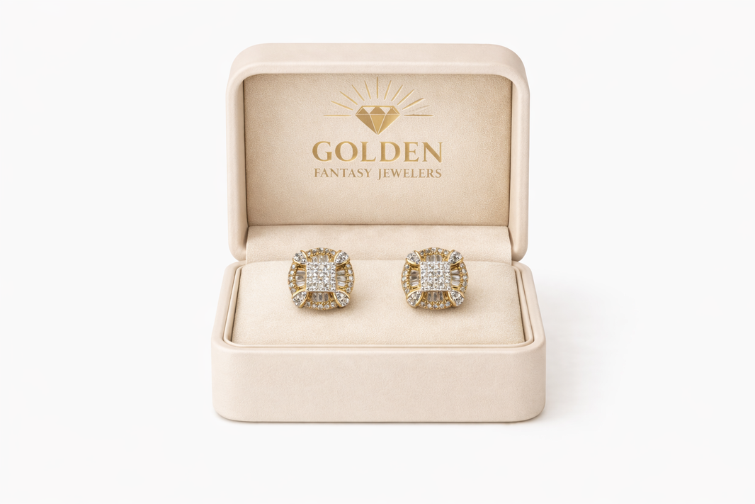 10K Yellow Gold Earrings 0.33 ct Natural Diamond