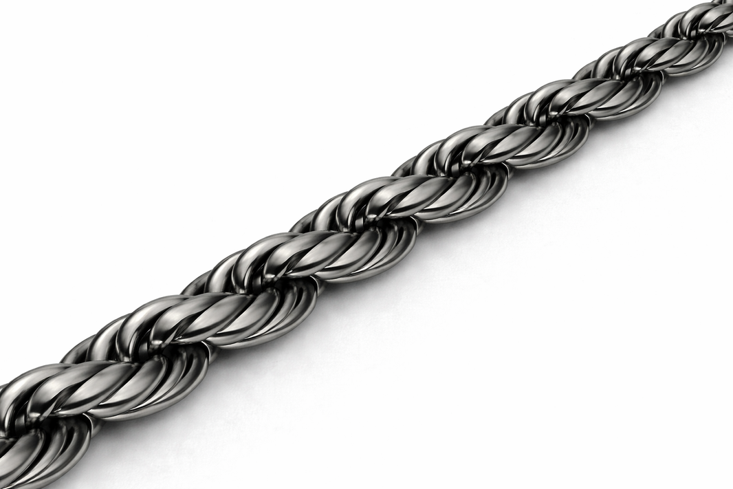 Sterling Silver - 5.00mm Rhodium-Plated Diamond-Cut Rope Chain