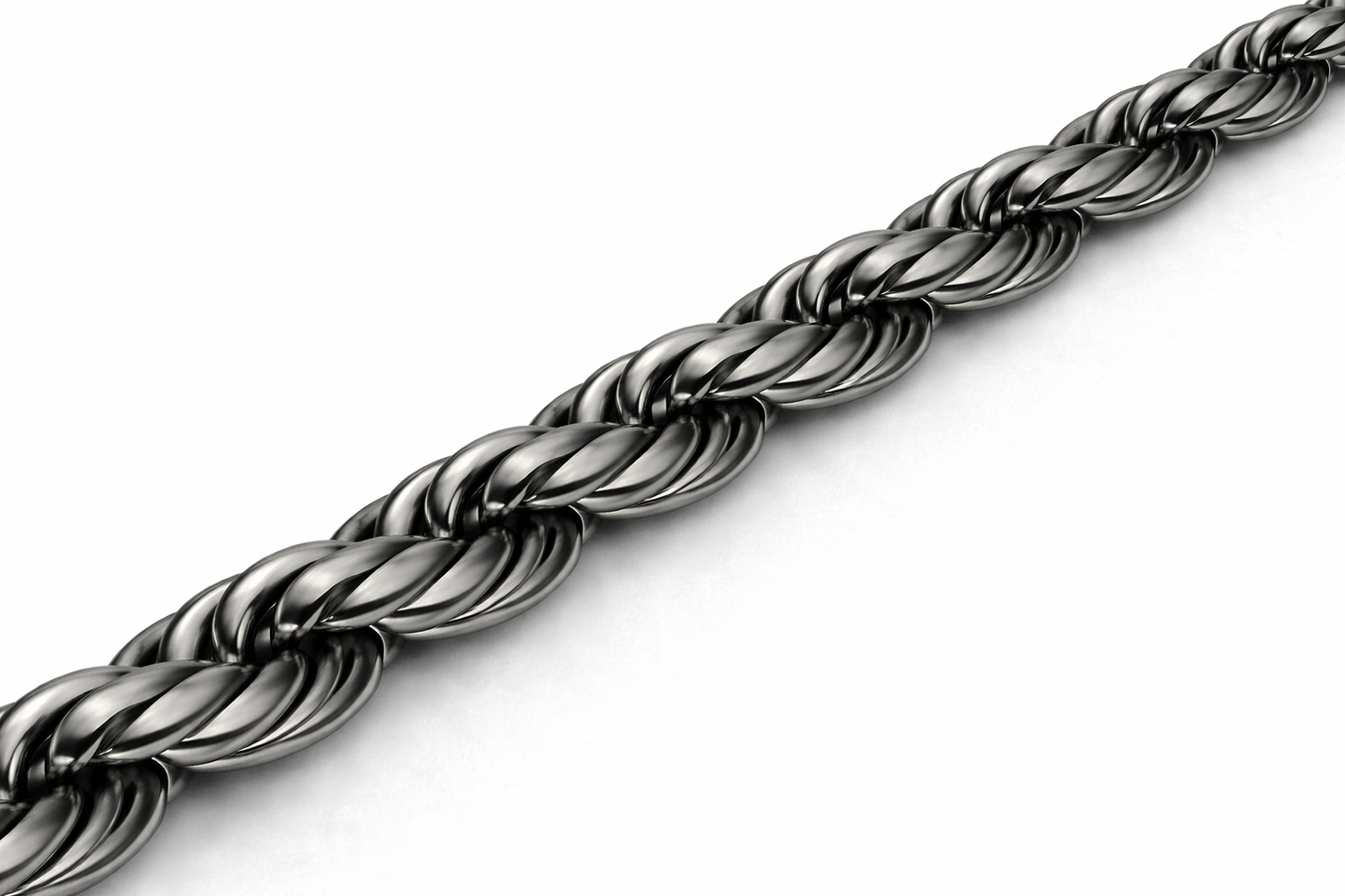 Sterling Silver - 5.00mm Rhodium-Plated Diamond-Cut Rope Chain