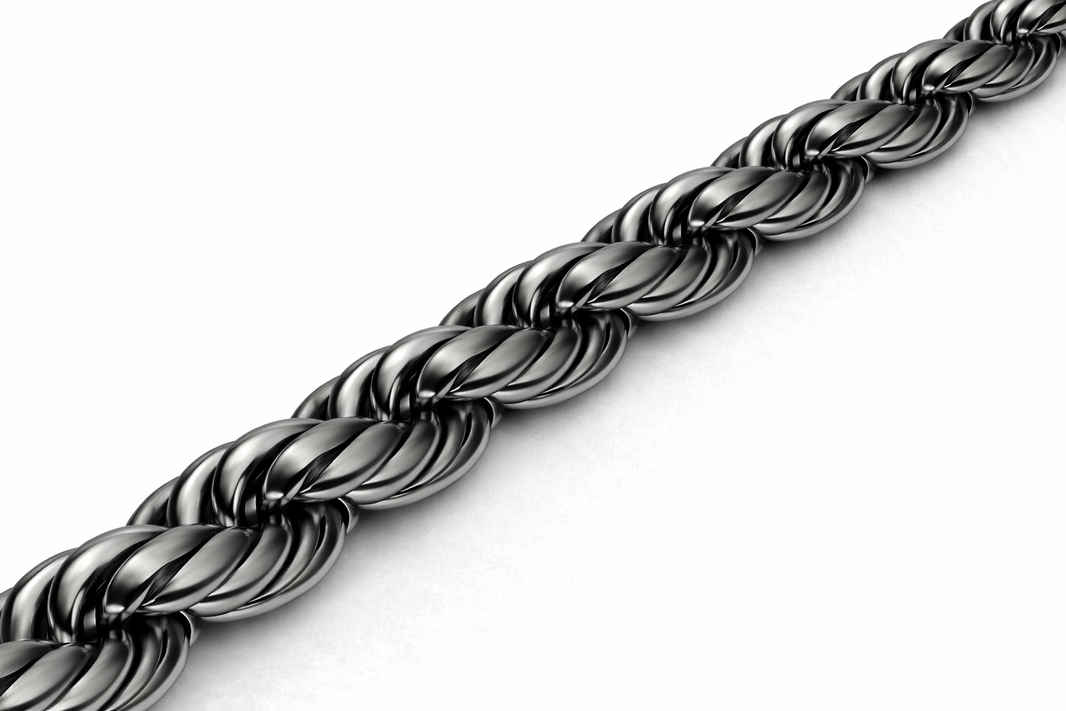 Sterling Silver - 5.70mm Rhodium-Plated Diamond-Cut Rope Chain