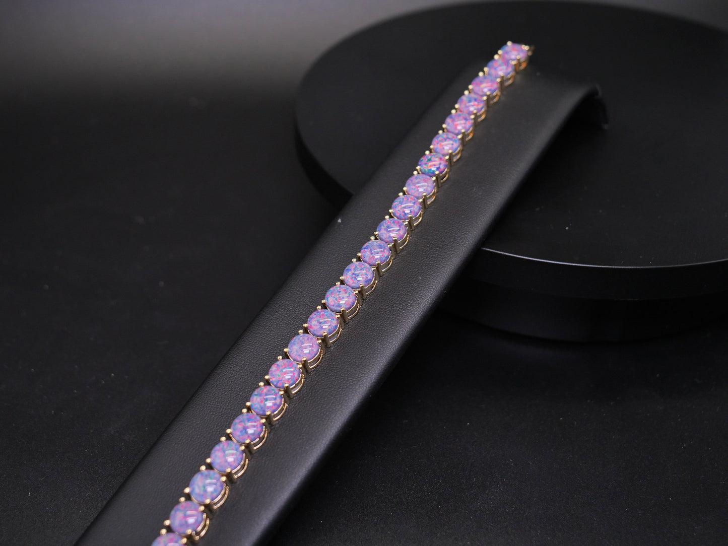 Blue Opal Tennis Bracelet, 925 Silver Solid, 7.5 inches Adjustable, Valentines Day Gift, October Birtstone, Opal Jewelry