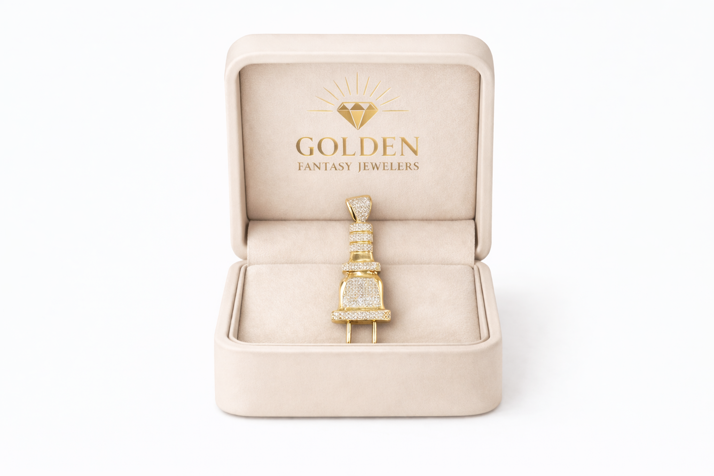 10K Yellow Gold Charm 0.65 ct Natural Diamond Plug Pendant