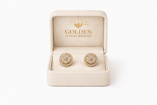 14K Yellow Gold Earrings 0.63 ct Natural Diamond