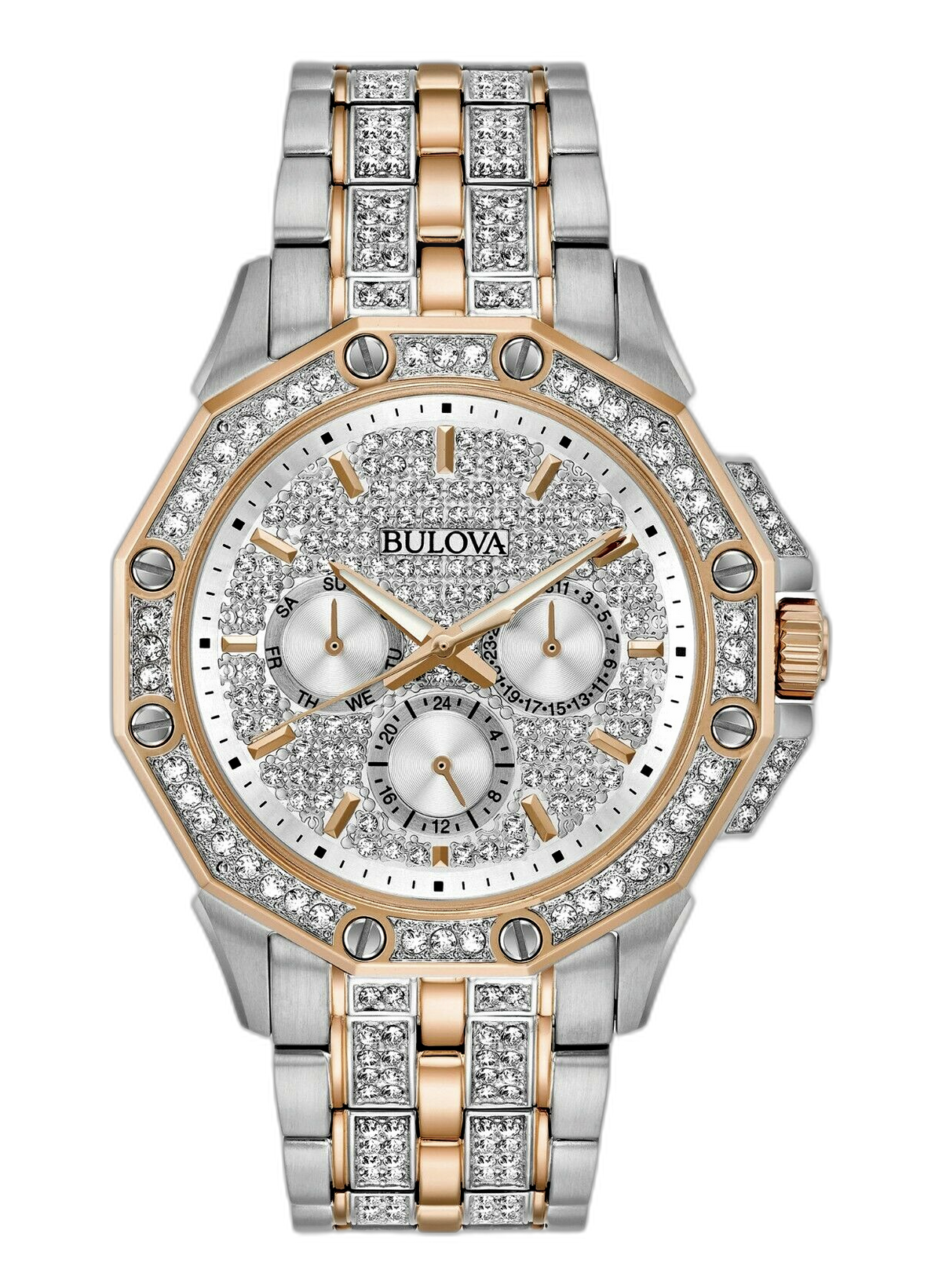 Bulova Octava 98C133 Men's Two-Tone Rose Gold and Silver-Tone Quartz Multifunction Watch
