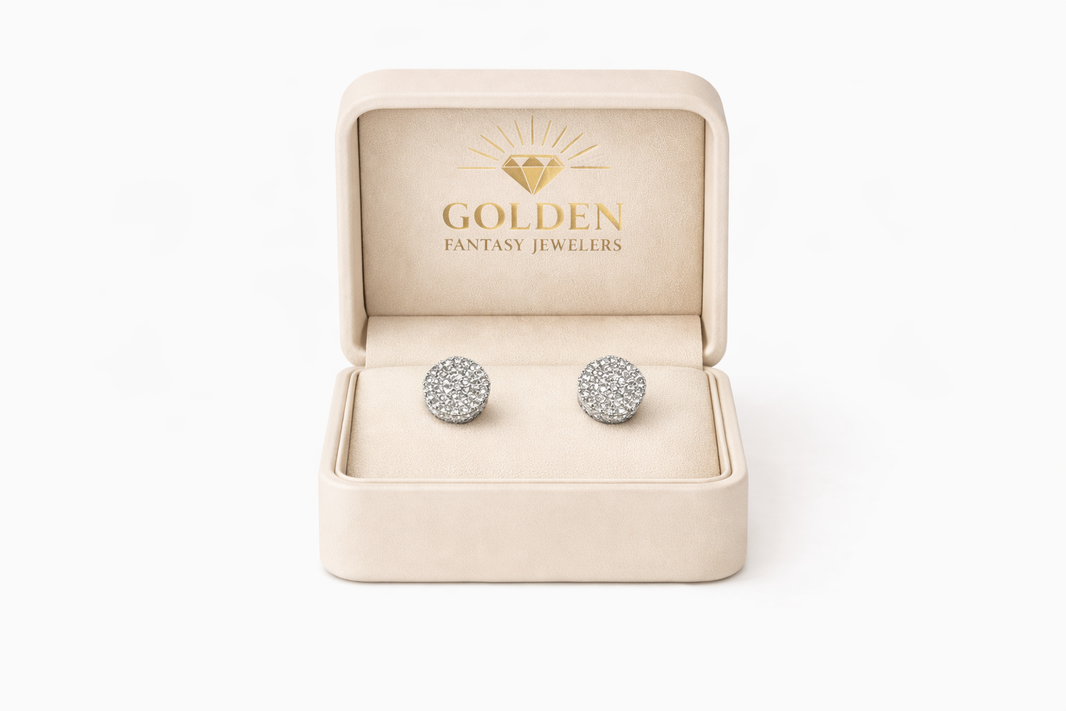 14K White Gold Stud Earrings 0.50 ct Natural Diamond