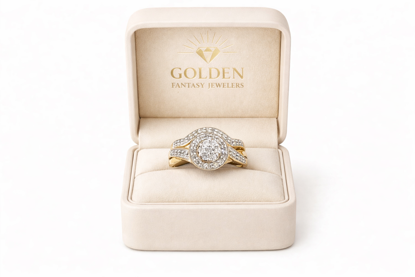 10K Yellow Gold Women's Wedding Set 0.33 ct Natural Diamond