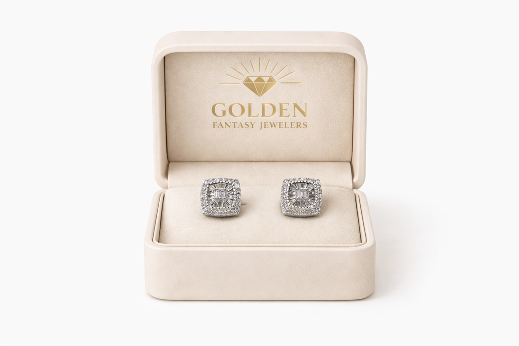 10K White Gold Earrings 0.33 ct Natural Diamond