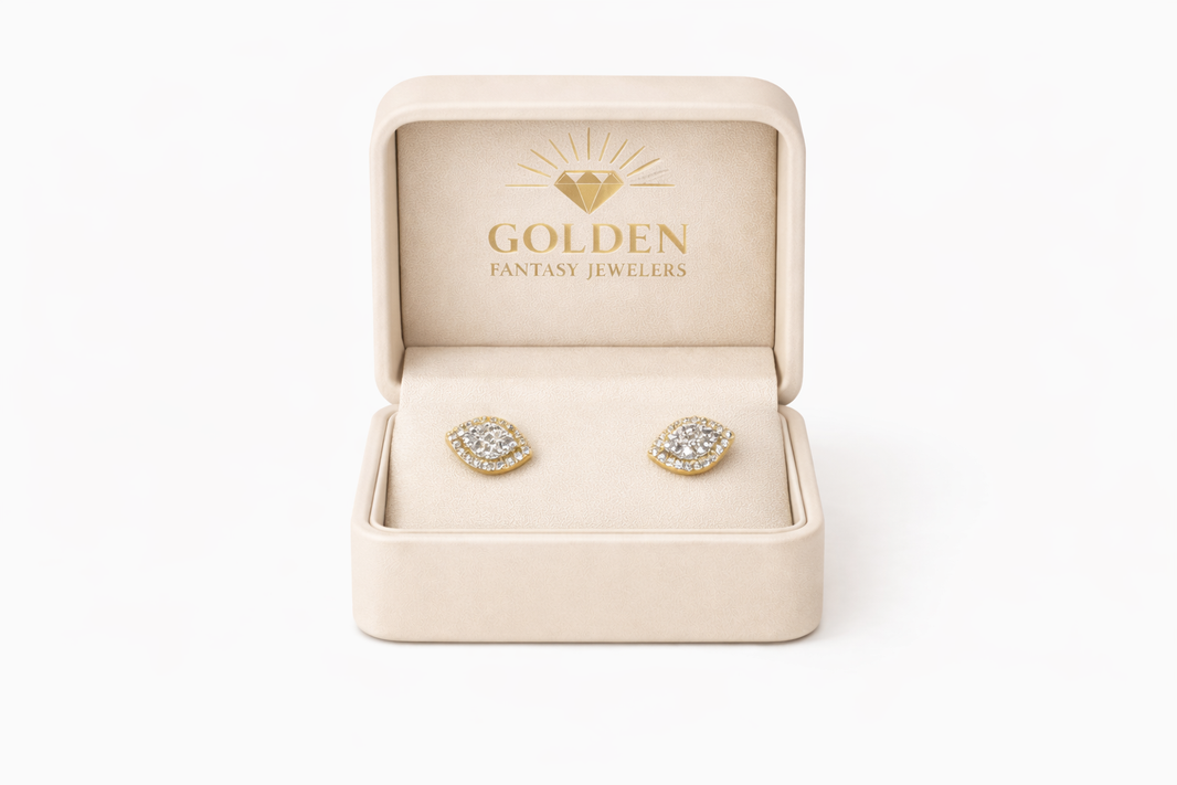 14K Yellow Gold Earrings 0.25 ct Natural Diamond