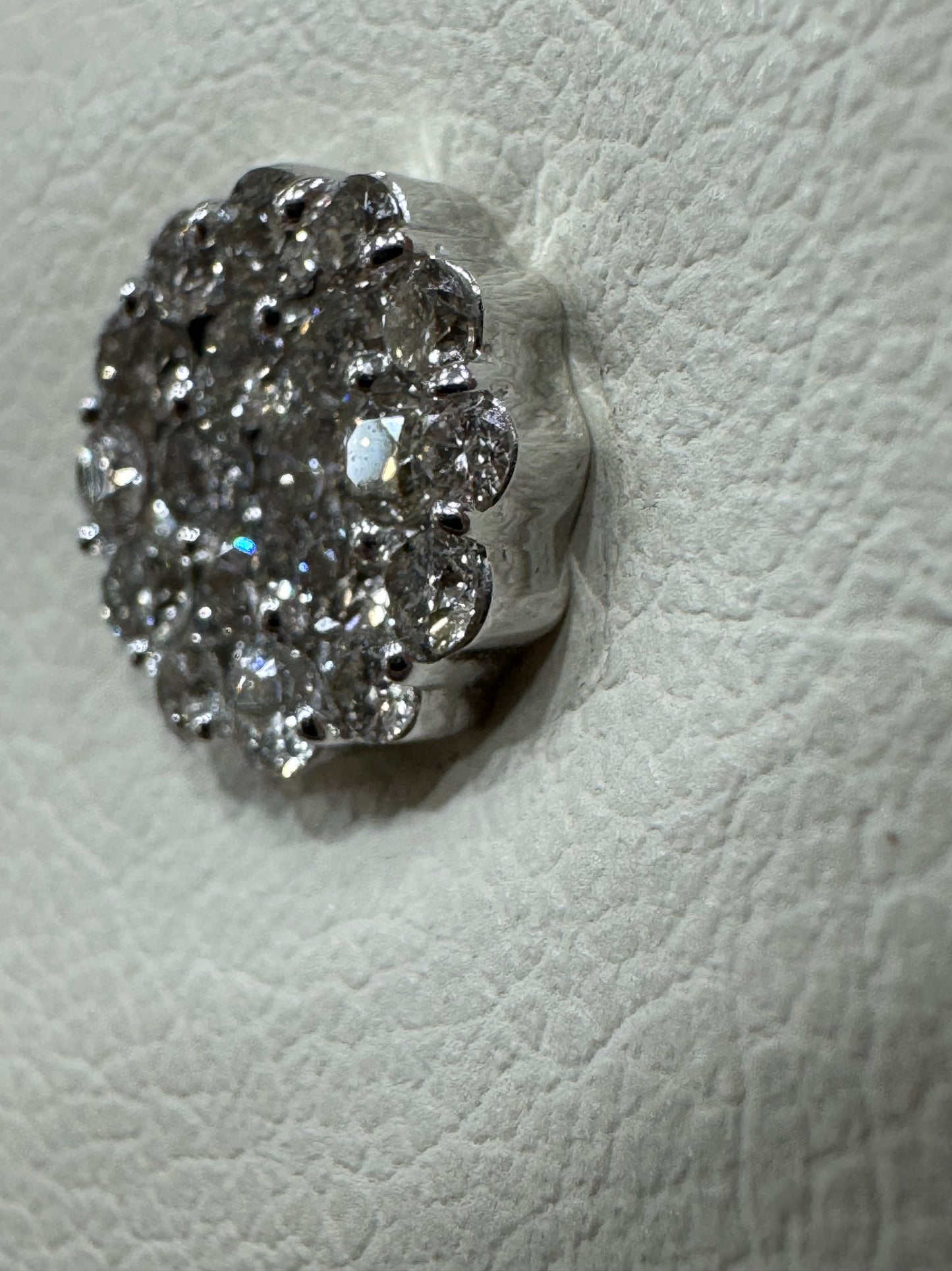 10K White Gold Earrings 0.97 ct Natural Diamond