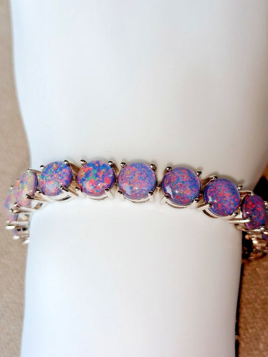 Black Opal Tennis Bracelet | Ethiopian Opal Bracelet | Opal | October Birthstone