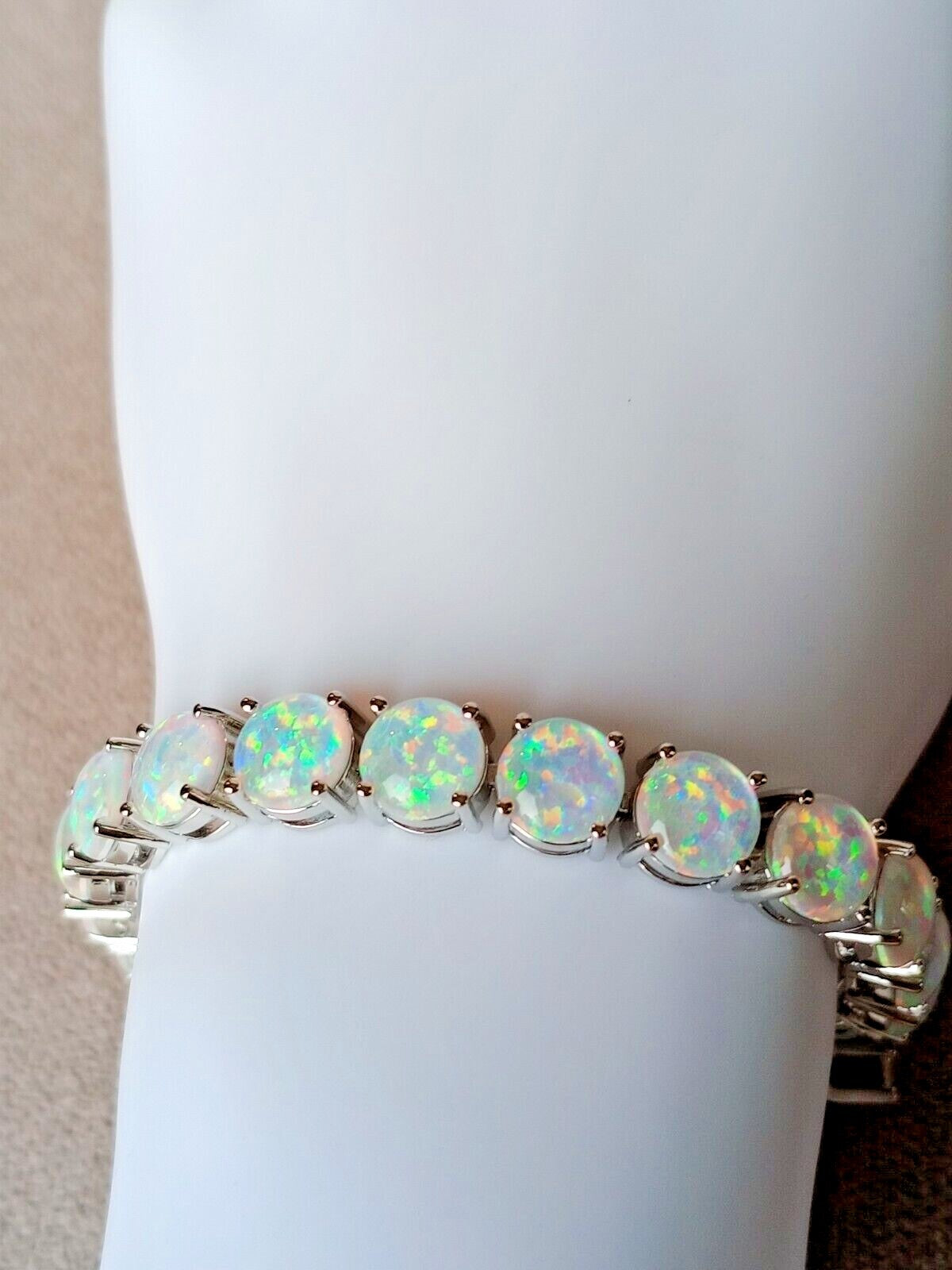 Gold Black Opal Tennis Bracelet | Opal Bracelet | Opal | October Birthstone