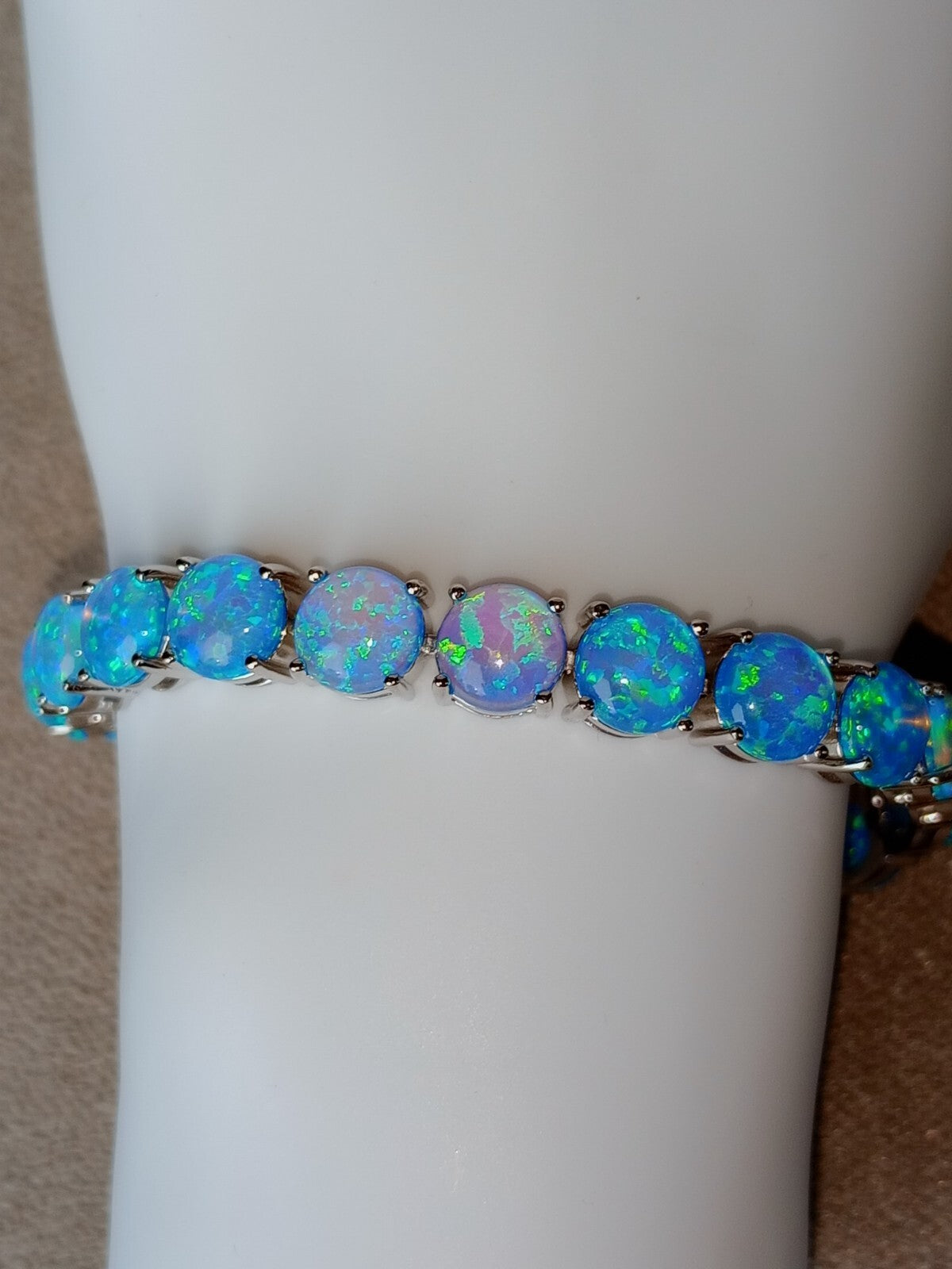 Pink Opal Tennis Bracelet | Opal Bracelet | Opal | October Birthstone | 8mm Pink Opal