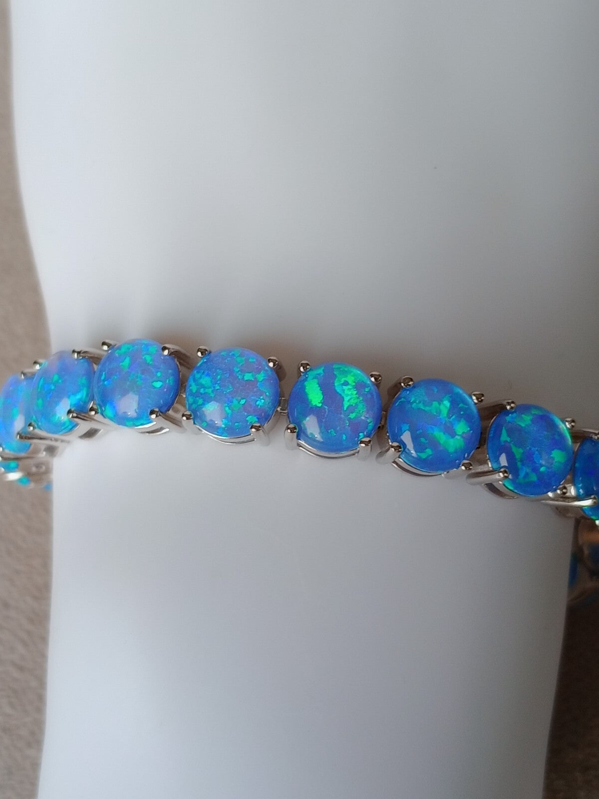 Pink Opal Tennis Bracelet | Opal Bracelet | Opal | October Birthstone | 8mm Pink Opal