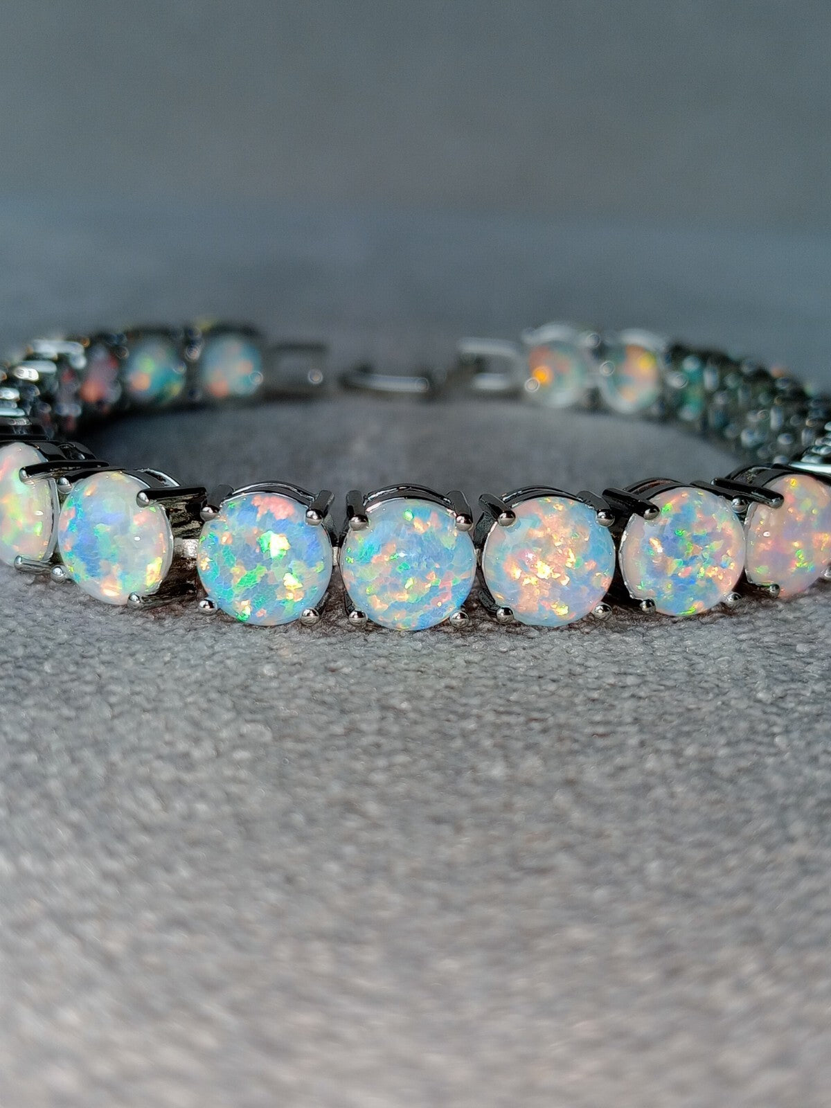 Pink Opal Tennis Bracelet | Opal Bracelet | Opal | October Birthstone | 8mm Pink Opal