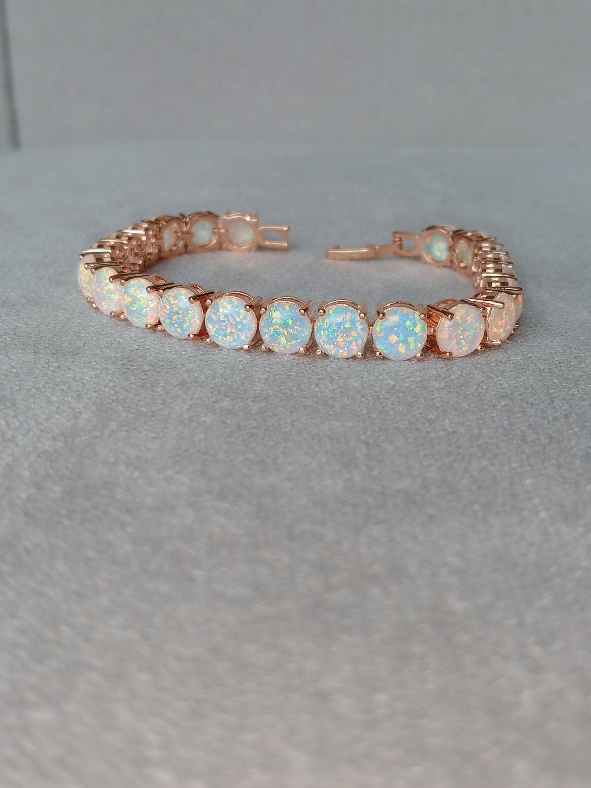 Pink Opal Tennis Bracelet | Opal Bracelet | Opal | October Birthstone | 8mm Pink Opal