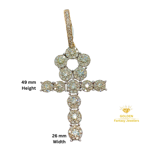 Ankh Diamond Pendant - 10kt Gold Pendant - Natural Diamond -  Ankh Charm