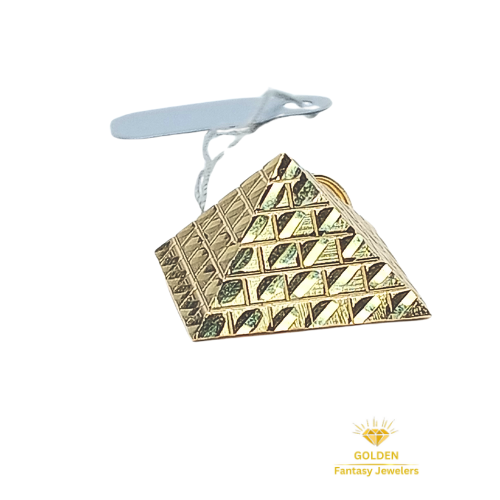 10kt Pyramid Pendant, Egyptian Charm, 10kt Gold Charm