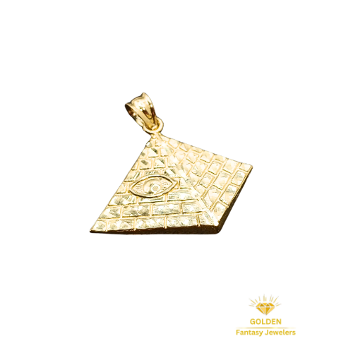 10kt Pyramid Pendant, Egyptian Charm, 10kt Gold Charm