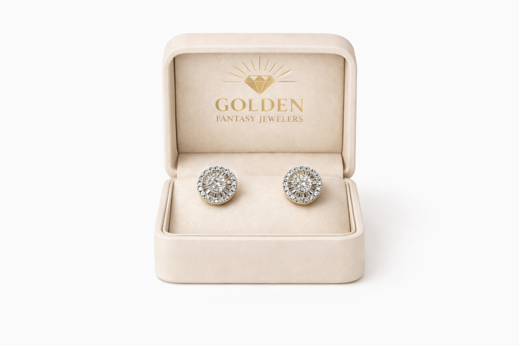 10K Yellow Gold Earrings 0.33 ct Natural Diamond