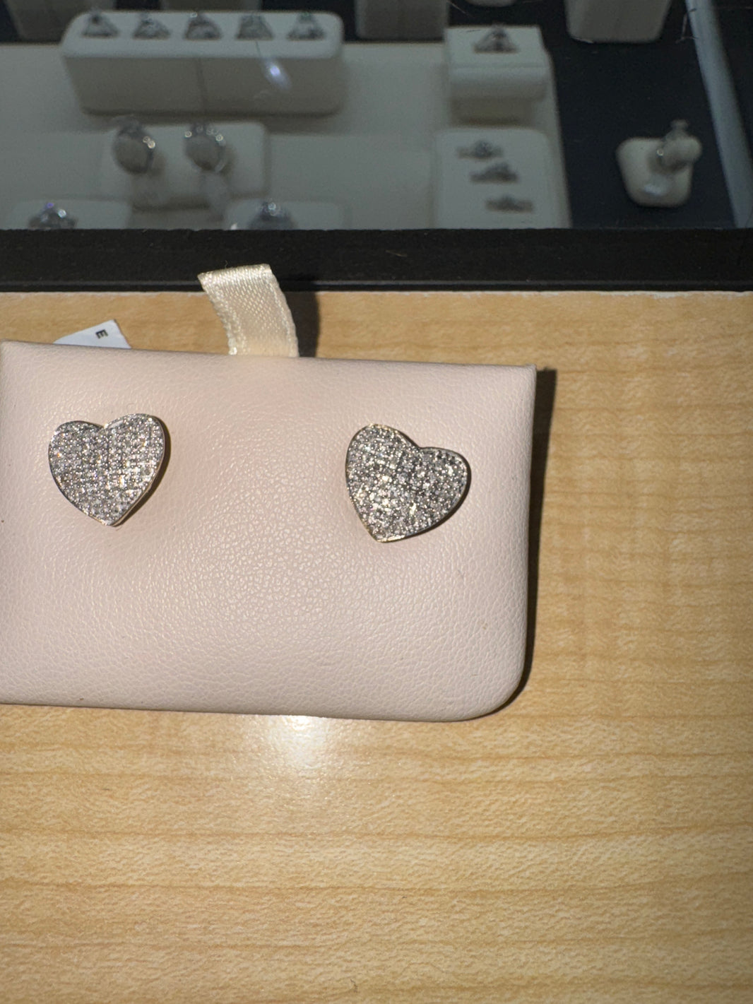 10K White Gold Heart Earrings 0.25 ct Natural Diamond