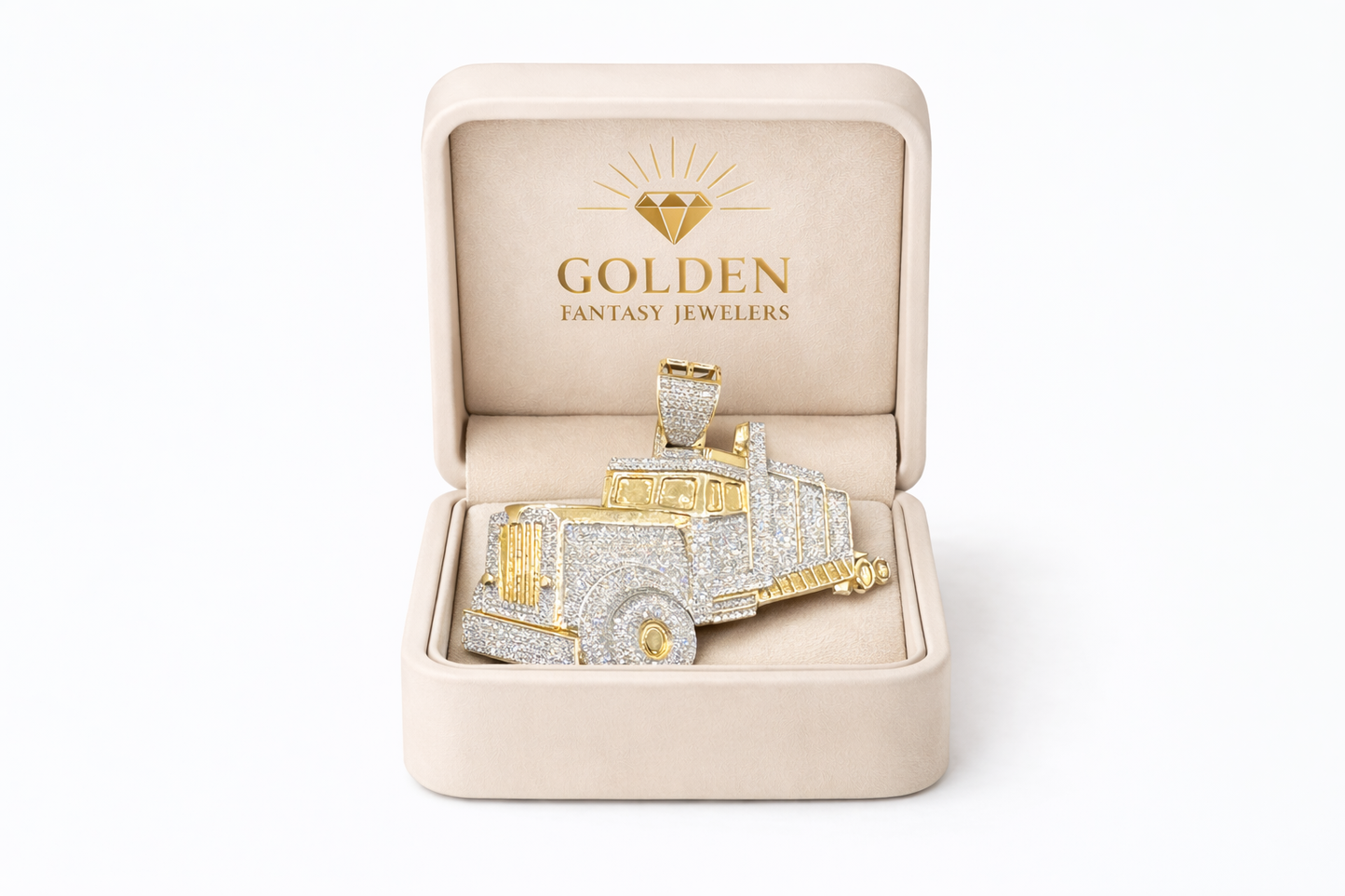 10K Yellow Gold “Truck” Charm 1.62 ct Natural Diamond