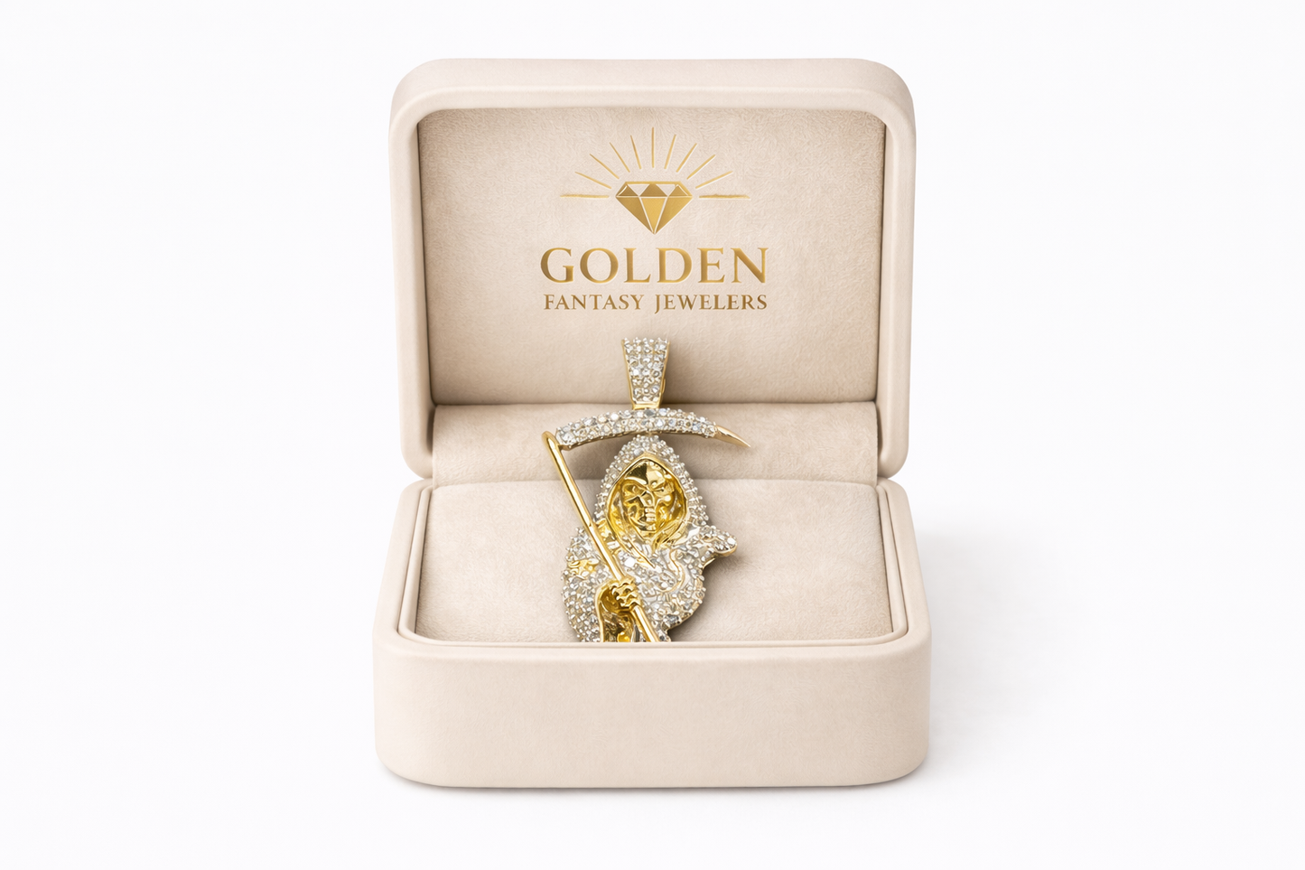 10K Yellow Gold “Reaper” Charm 0.75 ct Natural Diamond