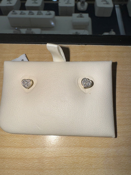 10K Yellow Gold Earrings 0.05 ct Natural Diamond