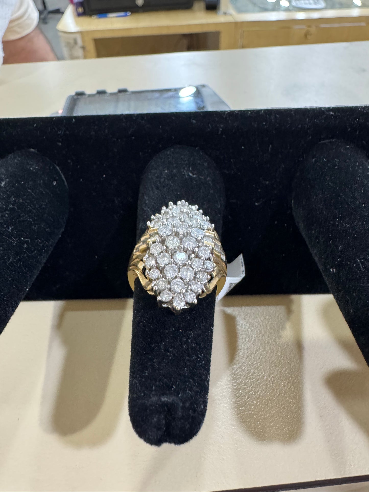 10K Yellow Gold Women's Ring Round 2.00 ct Natural Diamond