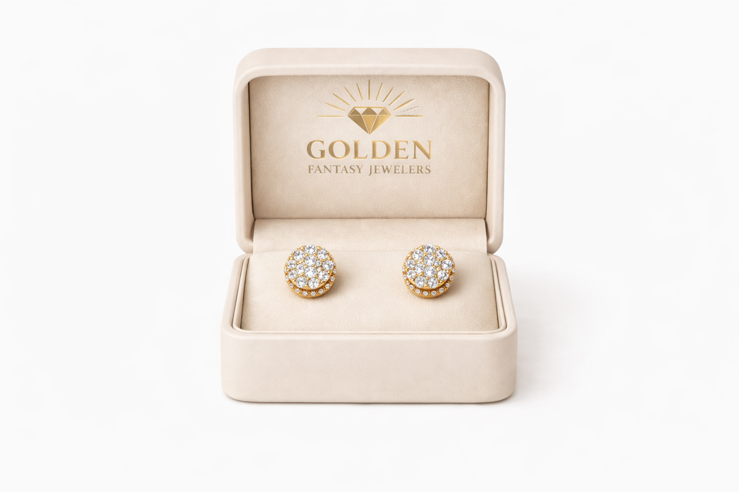 14K Yellow Gold Earrings 0.50 ct Natural Diamond