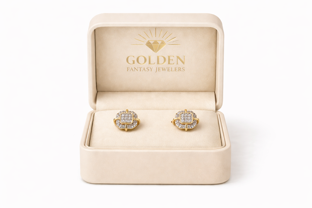 10K Yellow Gold Earrings 0.15 ct Natural Diamond