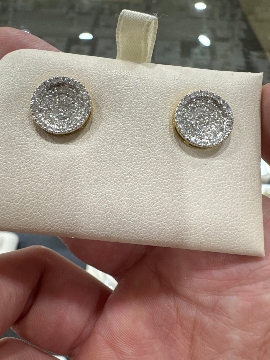 14K Yellow Gold Earrings 1.05 ct Natural Diamond