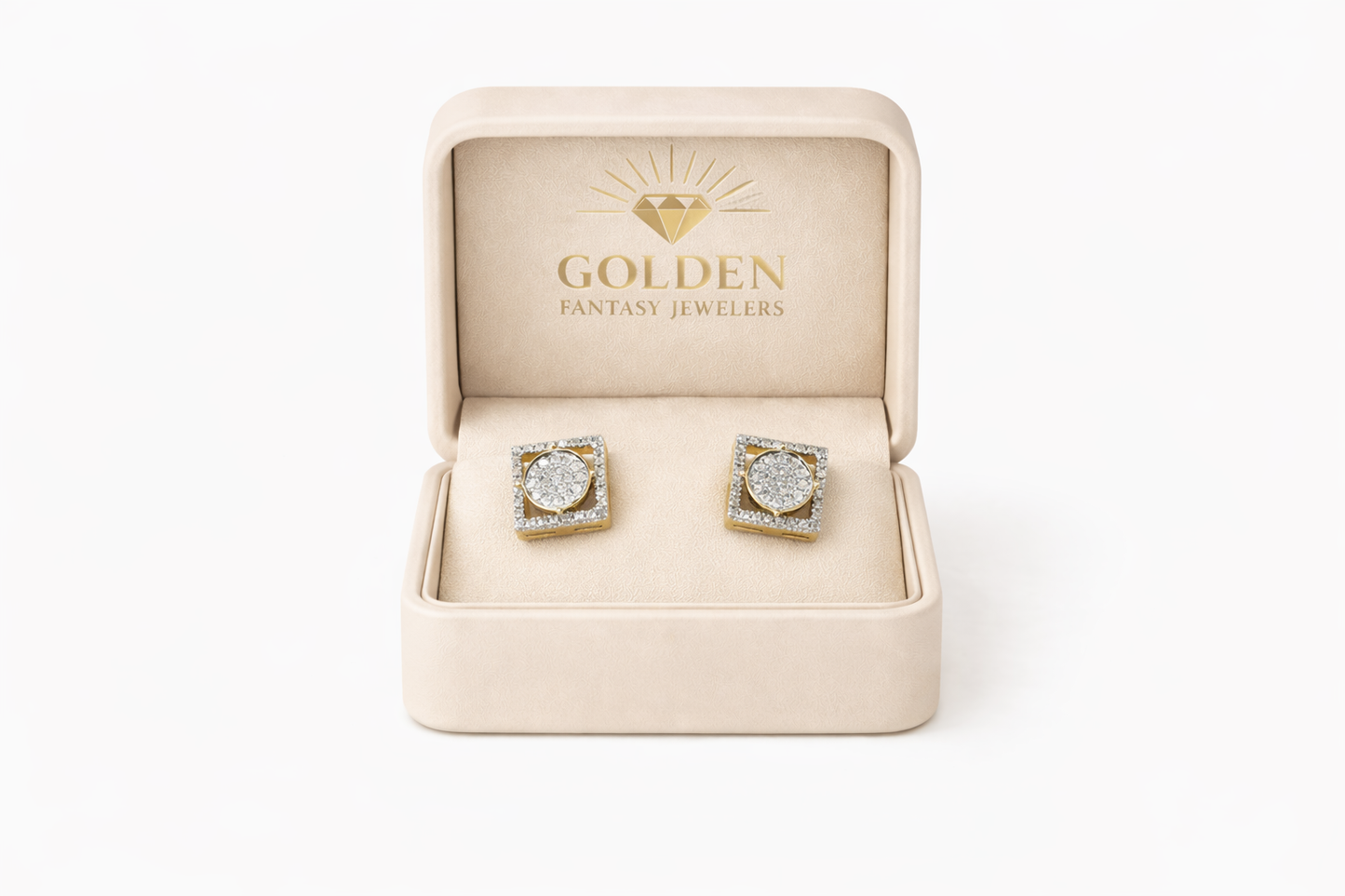 10K Yellow Gold Earrings 0.19 ct Natural Diamond
