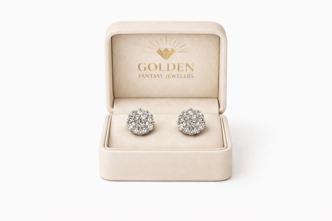 10K White Gold Earrings 0.97 ct Natural Diamond