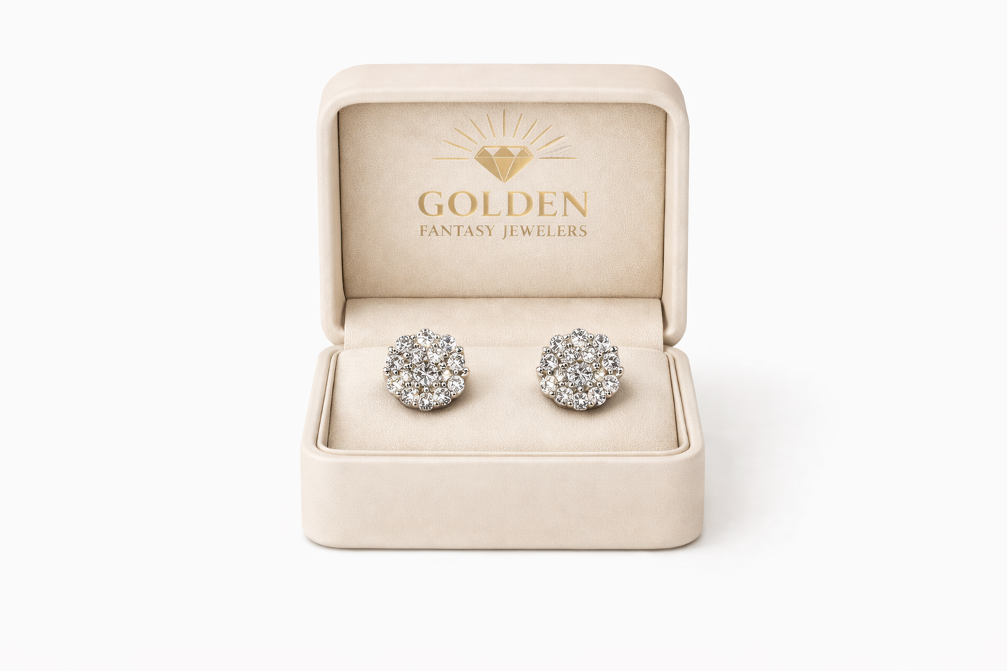 10K White Gold Earrings 0.97 ct Natural Diamond