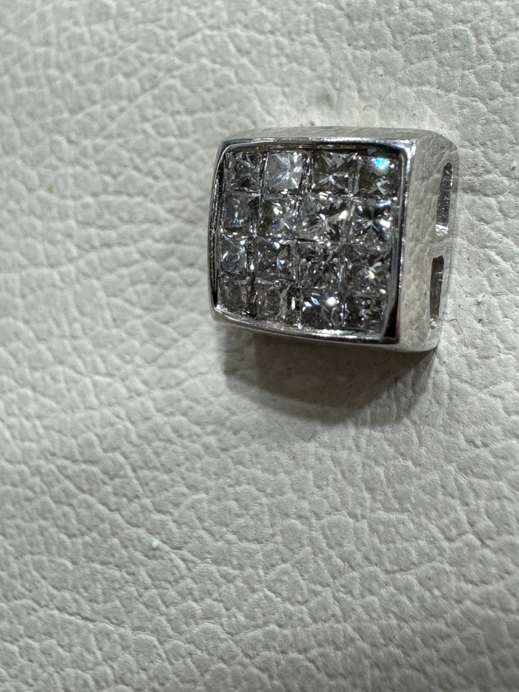 14K White Gold Earrings Princess Cut 0.62 ct Natural Diamond