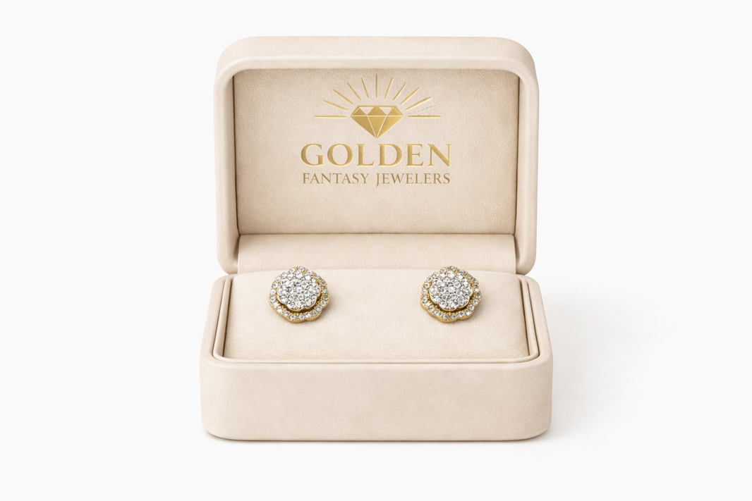 10K Yellow Gold Women's Earrings 0.25 ct Natural Diamond