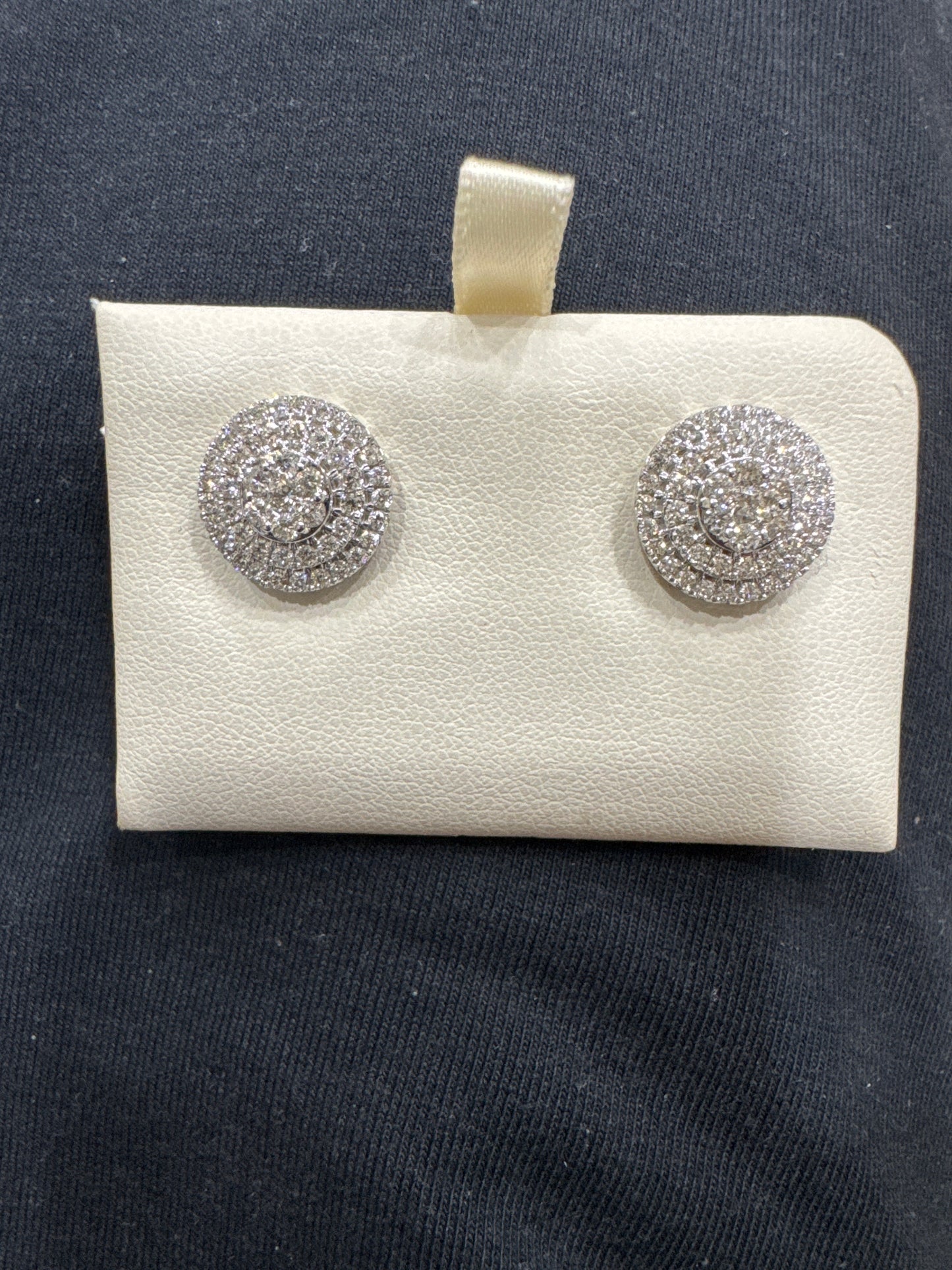 14K white Gold Earrings 0.96 ct Natural Diamond