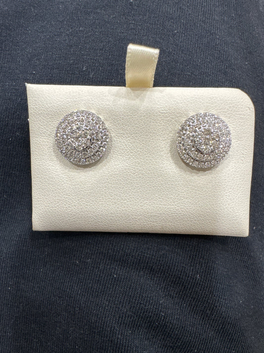 14K white Gold Earrings 0.96 ct Natural Diamond