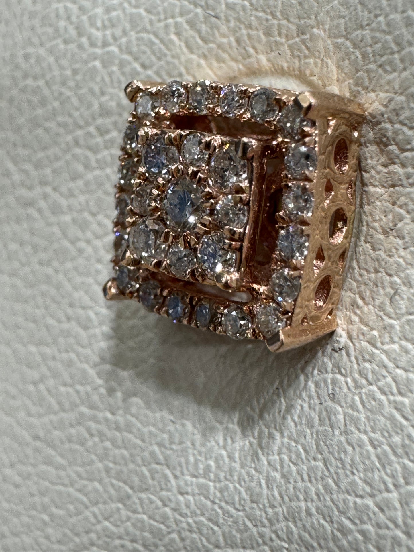 14K Rose Gold Earrings 0.66 ct Natural Diamond