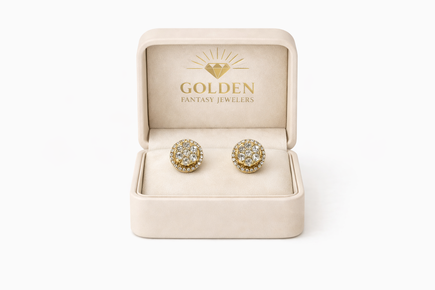 10K Yellow Gold Earrings 0.48 ct Natural Diamond