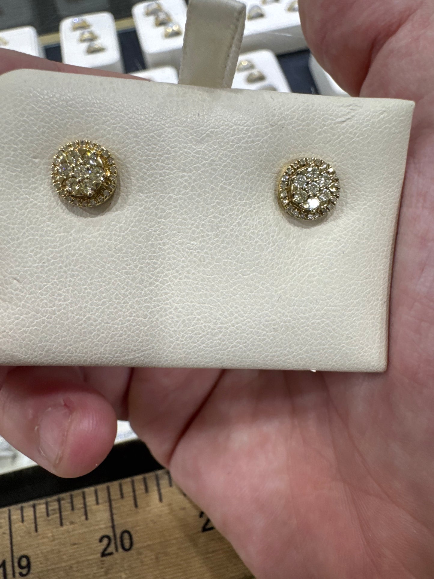 10K Yellow Gold Earrings 0.48 ct Natural Diamond