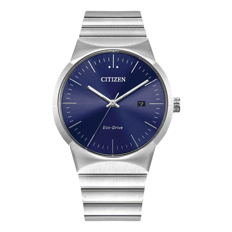 Citizen Axiom BM7580-51L Men's Silver-Tone Eco-Drive Watch - front view