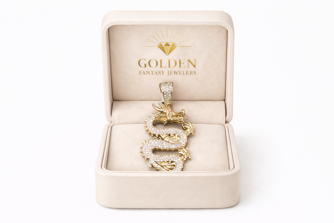 10K Yellow Gold “Dragon” Charm 0.63 ct Natural Diamond