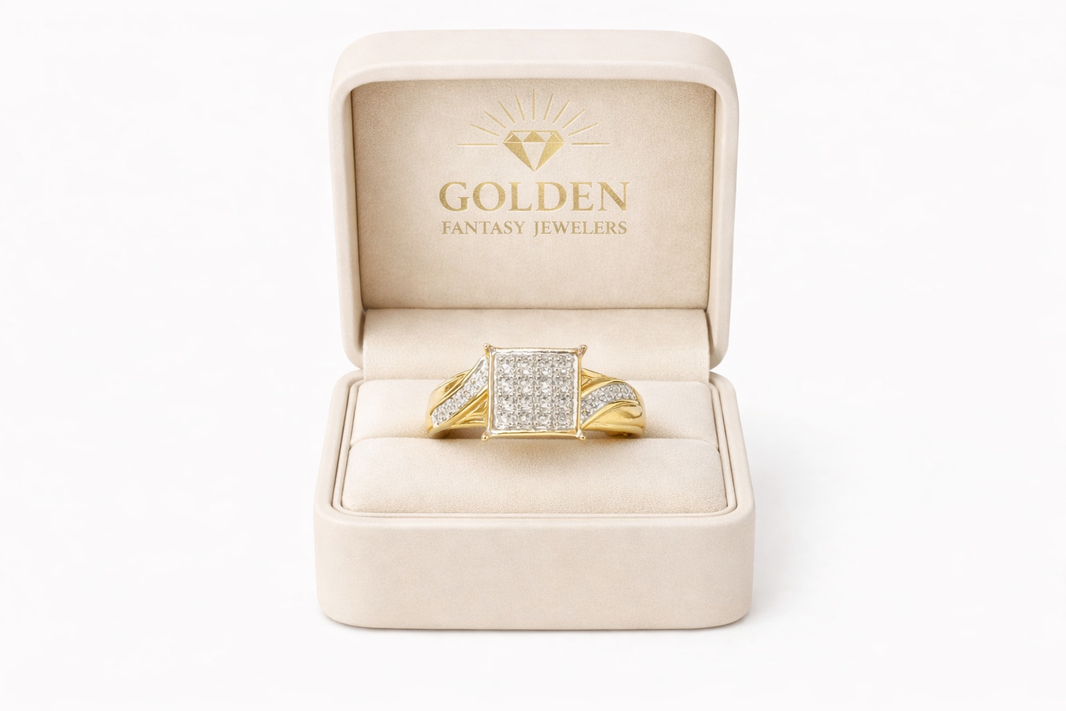 10K Yellow Gold Women's Ring 0.15 ct Natural Diamond