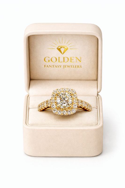 14K Yellow Gold Women's Wedding Set Round 1.90 ct Natural Diamond