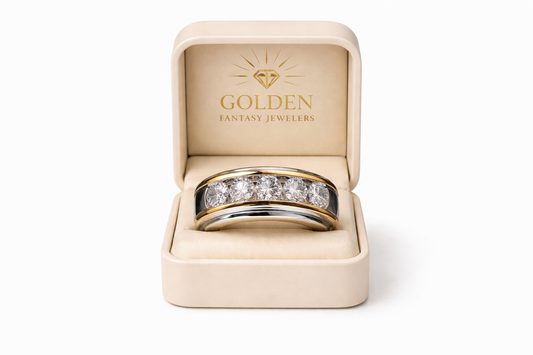 14K Yellow Gold Men's Ring 2.00 ct Lab Grown Diamond