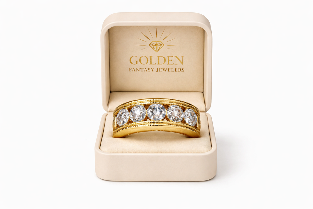 14K Yellow Gold Men's Ring 2.75 ct Lab Grown Diamond