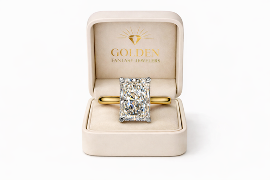 14K Yellow Gold Women's Ring Round 4.30 ct Lab Grown Diamond