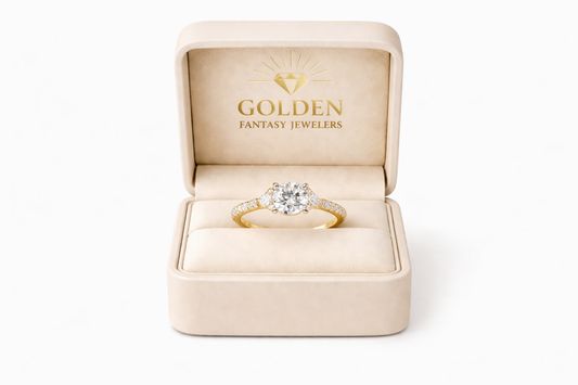 14K Yellow Gold Women's Ring 1.33 ct Round Natural Diamond