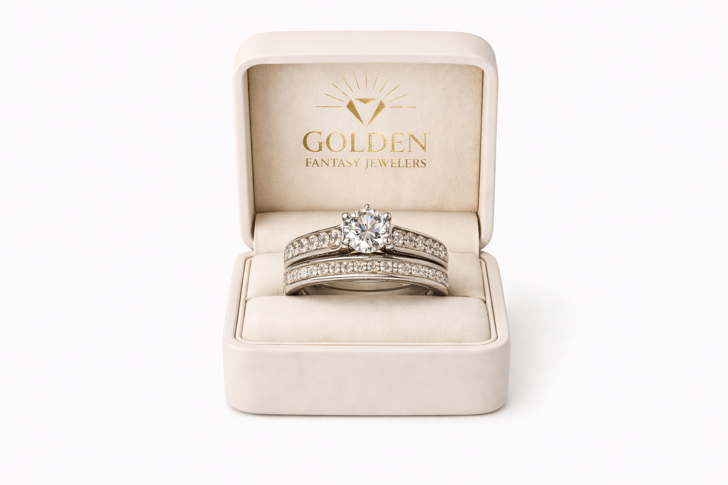 14K White Gold Women's Wedding Set 2.26 ct Round Natural Diamond